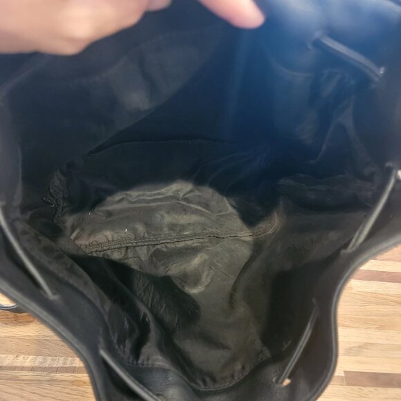 Victoria Secret Black Faux Leather Backpack - Picture 3 of 12